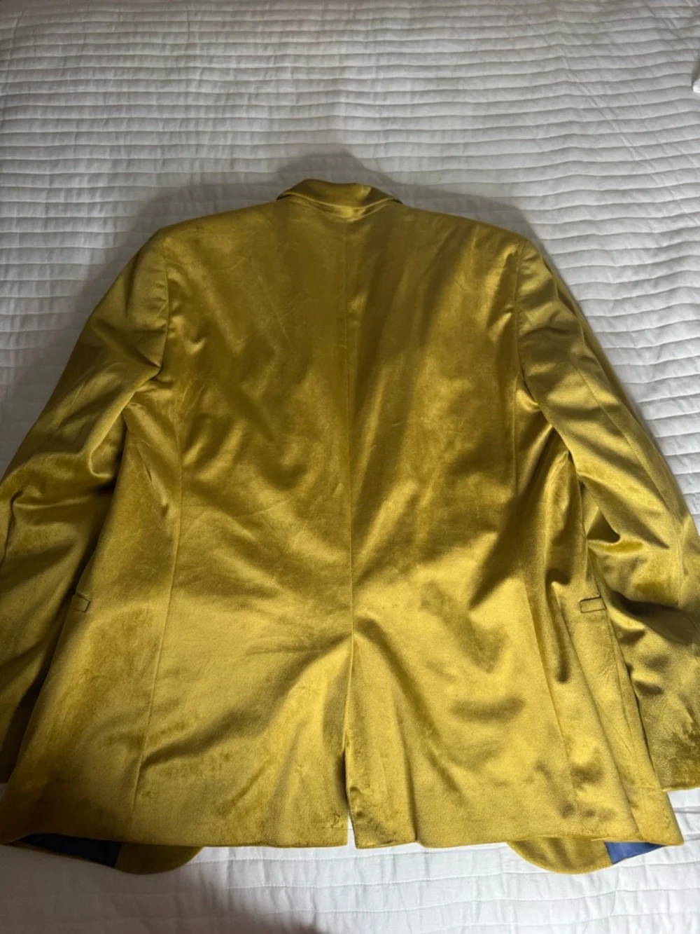 TOPMAN Yellow Velvet Shawl Collar Blazer - Picture 4 of 4